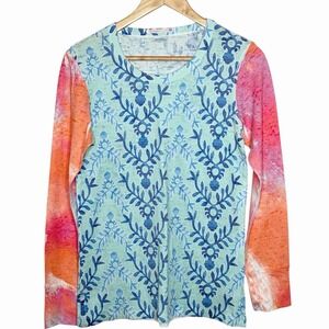 Before + Again Baby Waffle Long Sleeve Tee Womens Size M Boho Floral Thermal